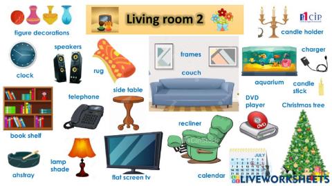 Vocabulary week 62 Livingroom 2