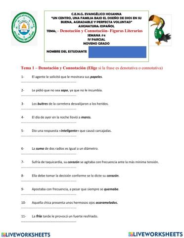 Denotación y Connotación figuras literarias