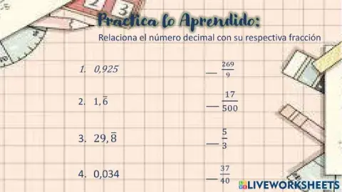 Conversión de decimal a fraccionario
