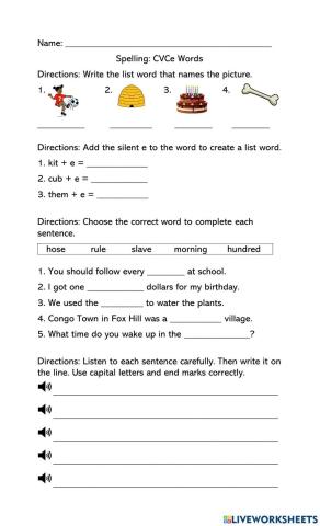Long Vowels-CVCe words