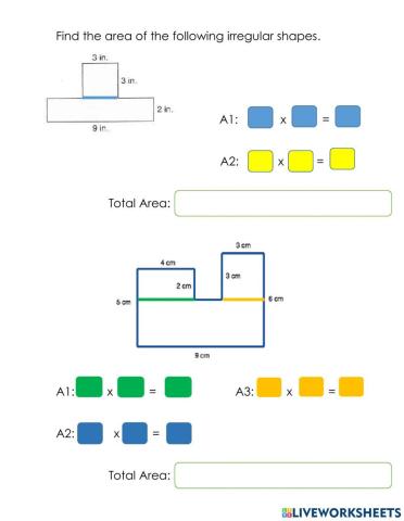 Area of Irregular Shapes and Distributive Property