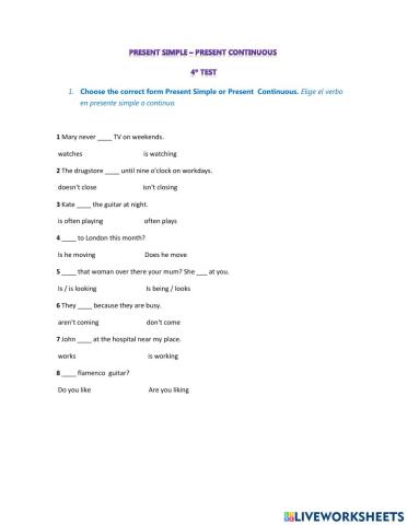 PRESENT SIMPLE vs PRESENT CONTINUOUS