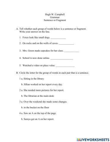 Sentence or Fragment