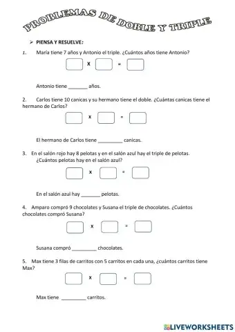Problemas con doble y triple