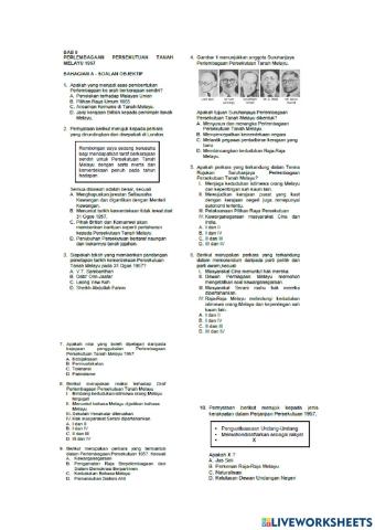 Latihan Sejarah Bab 9 Tingkatan 4 (Set 1)