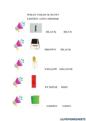 School items and colours