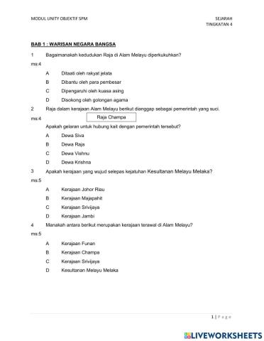 T4-bab 1: warisan negara bangsa