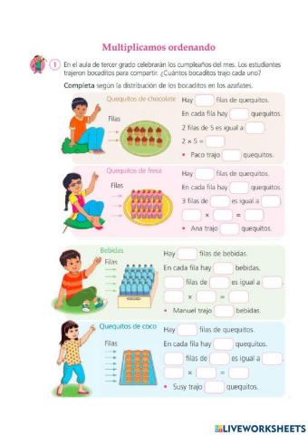 Multiplicamos ordenando