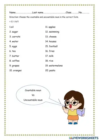 Countable and uncountable noun