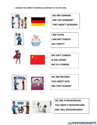 Verb to be and personal pronouns