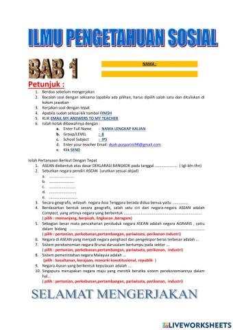 Ulangan harian 1 ips