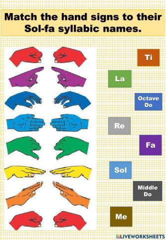 Kodaly Hand Signs Matching Type