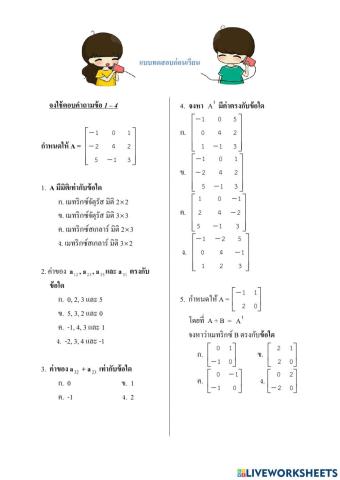 แบบทดสอบเมทริกซ์
