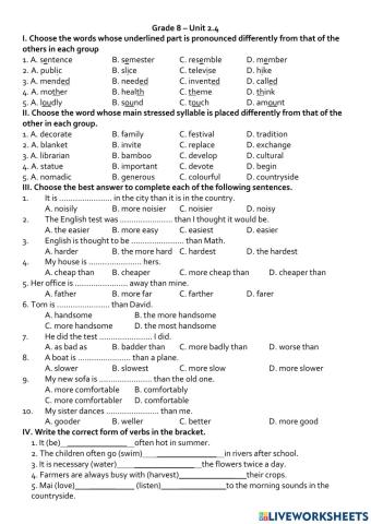 Comparative forms of adj and adv