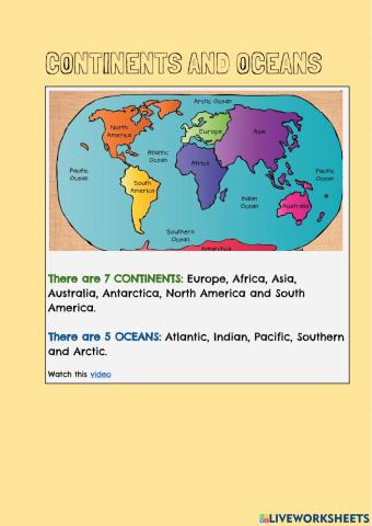 Continents and Oceans