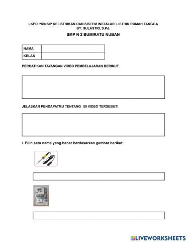 Prinsip kelistrikan dan sistem instalasi listrik rumah tangga