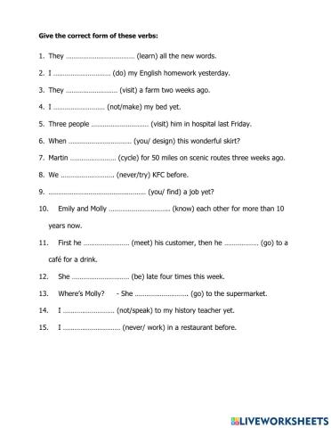 Simple past vs Present perfect