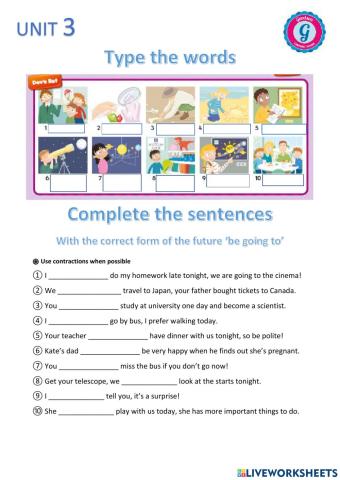 Museum vocabulary and future -be going to-