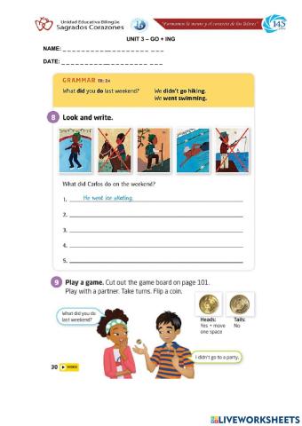 Go Ing Worksheet