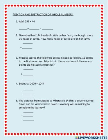 Addition and subtraction