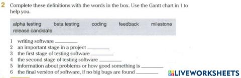 Definitions completing task