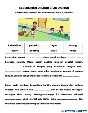 Kebersihan di luar bilik darjah