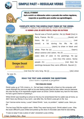 Simple past regular verbs