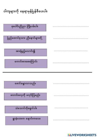 Burmese Short Sentence