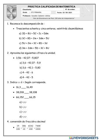 Practica Calificada Matematica