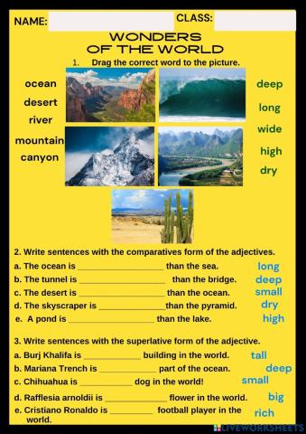 Comparative and superlative: world wonders