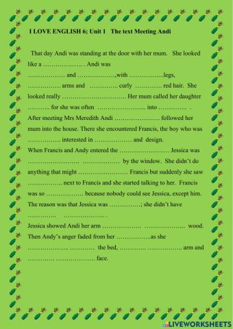 I LOVE ENGLISH 6. Unit 2 Meeting Andi