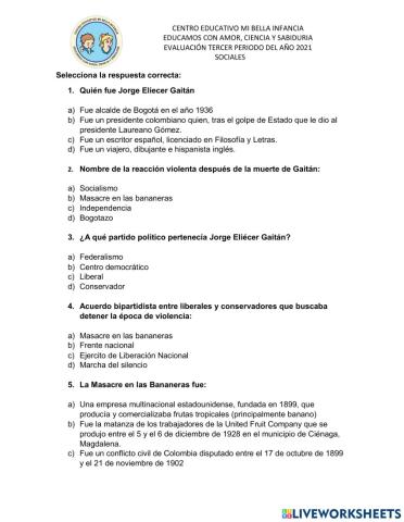 Evaluación de Sociales