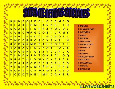 Sopa de Letras de Sociales -) xd