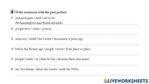 Unit 1 Lessons 5-6: UAE Ancient communities (past perfect writing).