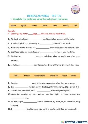 Irregular verbs past simple