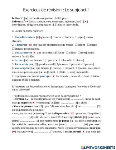 Révision de subjonctif présent