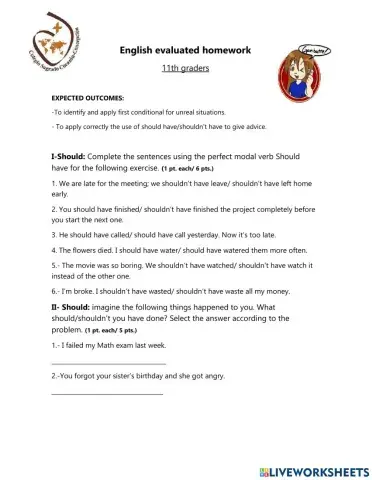 Should have - First conditional 11thG