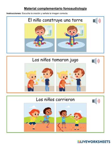 Comprensión auditiva de oración