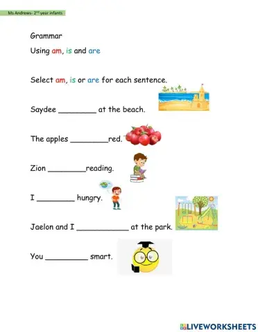 Using am, is and are
