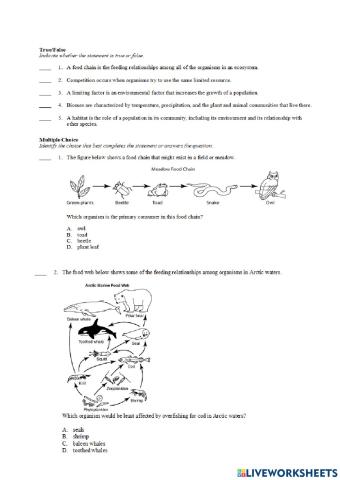 Ecology and the environment