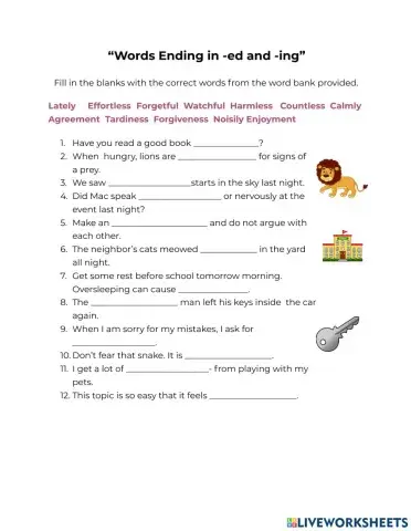 Suffixes -ly,-ness-ment-less