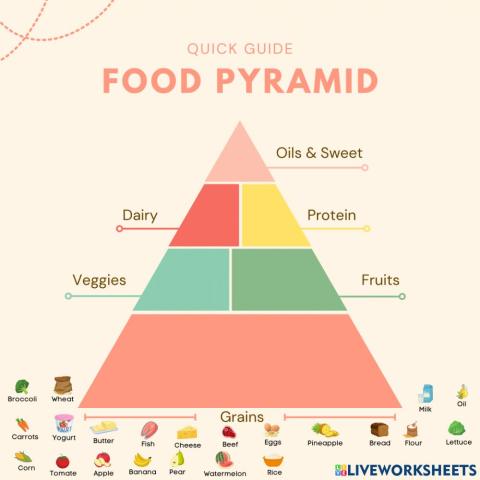 Food Pyramid Drag worksheet