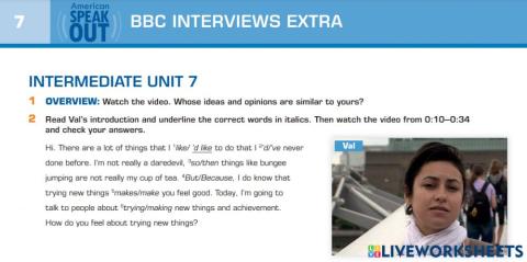Interview unit 7 ex2