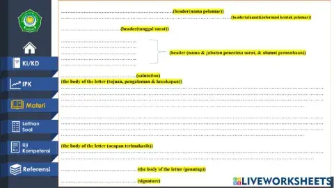 Application letter form