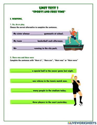 Unit test sports and free time