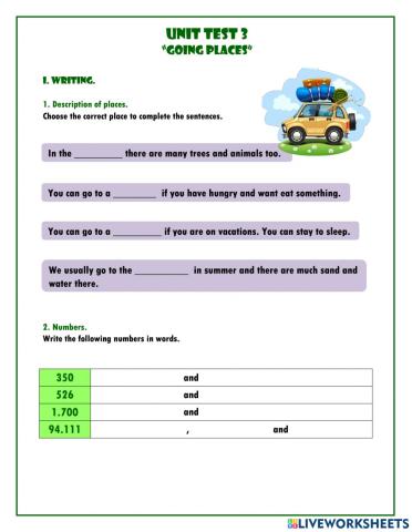 Unit test going places