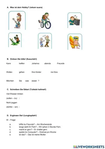 Modalverben hobbies tagesablauf