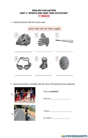 Sports and free time activities