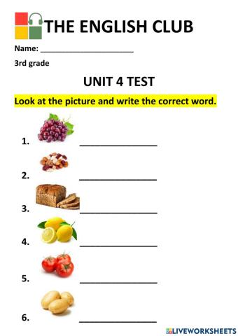 Fruit, Vegetables- a, an, some- There is - There are