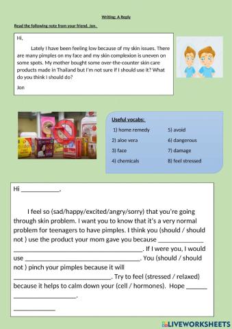 Writing - a note on skin problem